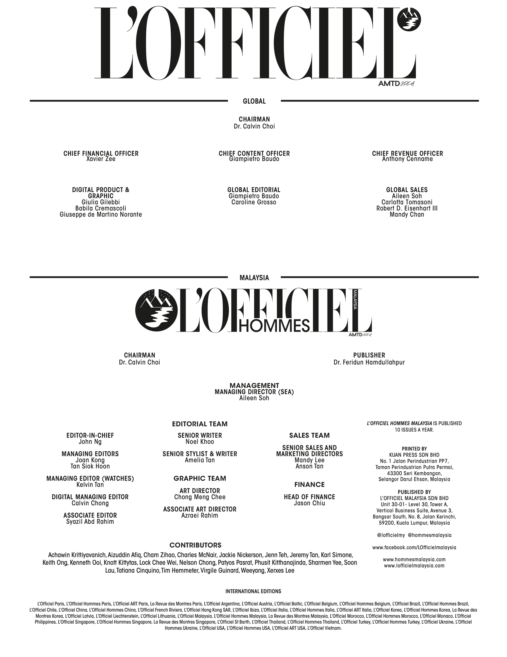 L'Officiel Masthead